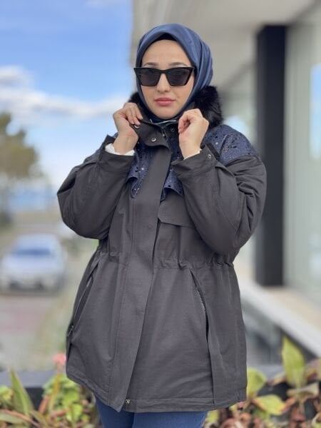 Ghisa Denim Detaylı Seyyar Kürklü Kaban 6542