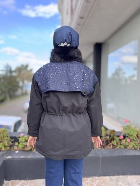 Ghisa Denim Detaylı Seyyar Kürklü Kaban 6542
