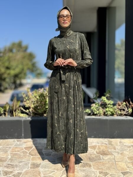 Misswhence Fermuarlı Jakarlı İpek Elbise 36802