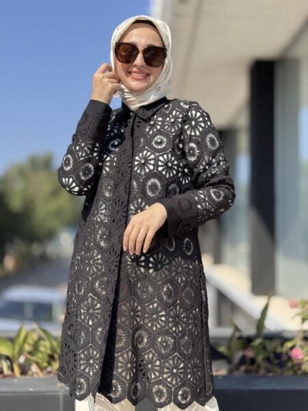 Tığ Triko Kopanaklı Taş Detaylı Kap KAP1864