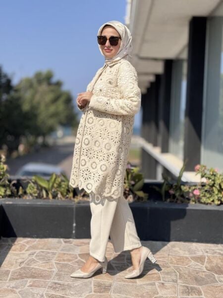 Tığ Triko Kopanaklı Taş Detaylı Kap KAP1864