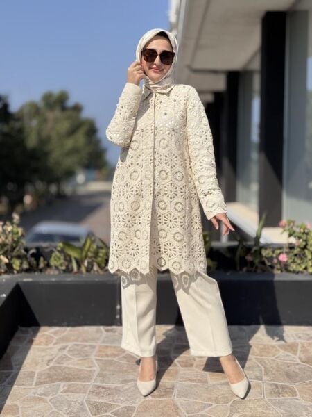 Tığ Triko Kopanaklı Taş Detaylı Kap KAP1864