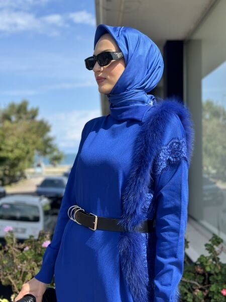 Misswhence Kürk Detaylı Triko Elbise 36805