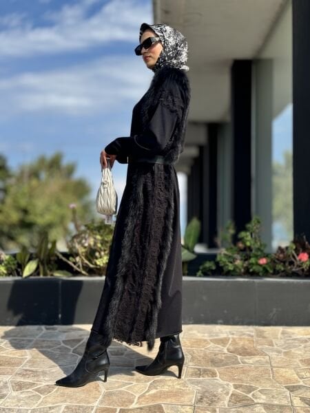 Misswhence Kürk Detaylı Triko Elbise 36805