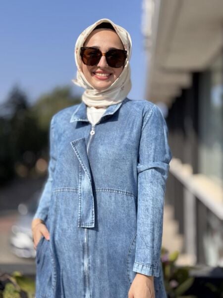 Almarwah Fermuarlı Tencel Kot Kap 404866