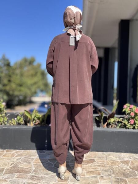 Almarwah Dikiş Detaylı Gömlek Şalvar Takım 202885