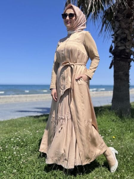 Misswhence İkili Chanel Keten Elbise 37806