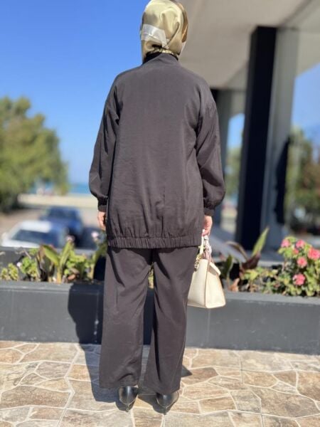 Almarwah Çift Fermuar Detaylı Cepli Kap Pantolon Takım 202894