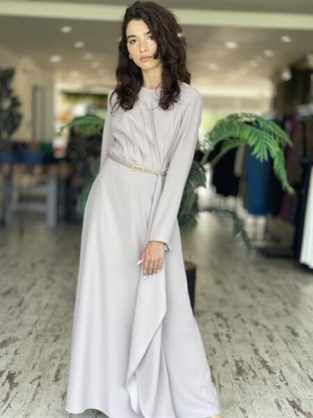 SENNA Fame Vizon Abiye Elbise 3009S23 VİZON - 38