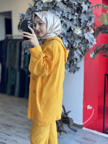 Qupra Broş Detaylı Kap Pantolon Takım WAB82020