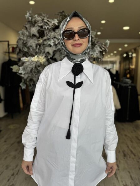 Vuu Drape Detaylı Gömlek 24FW2V083 BEYAZ - 38