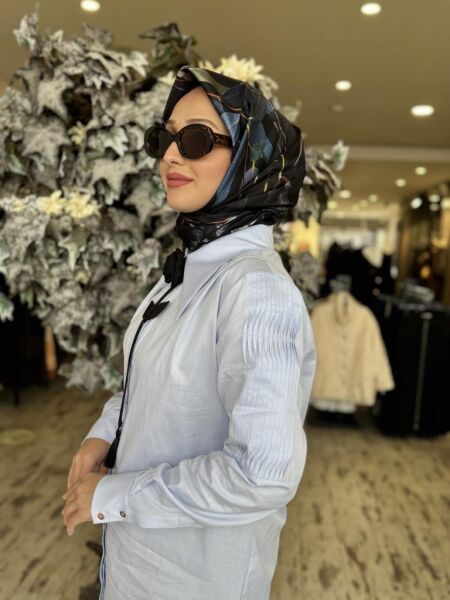 Vuu Drape Detaylı Gömlek 24FW2V083 MAVİ - 36