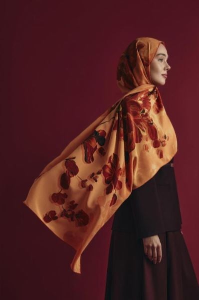 Maisa Kehribar 70x190 Krep İpek Şal