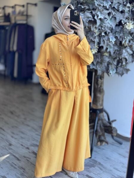 Qupra Zımba Detaylı Ceket Pantolon/Etek Takım WAB82082