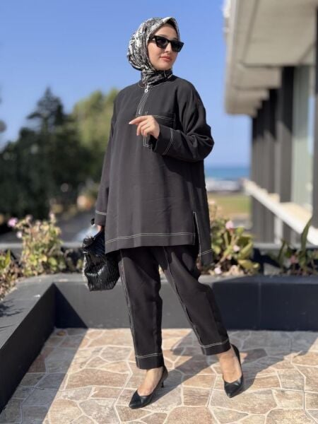 Almarwah Spor Dikiş Detaylı Tunik Pantolon Takım 202877