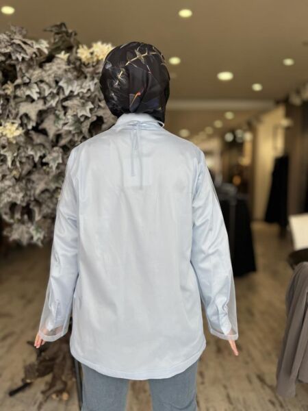 Vuu Tüllü Gömlek (Ayrılabilir) 24FW2B026 MAVİ - 42