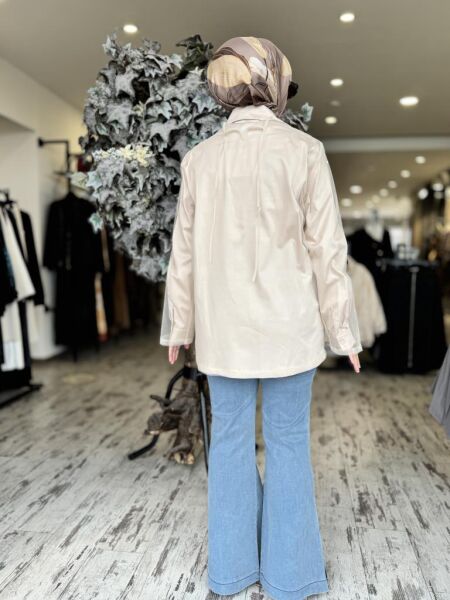 Vuu Tüllü Gömlek (Ayrılabilir) 24FW2B026 BEJ - 36