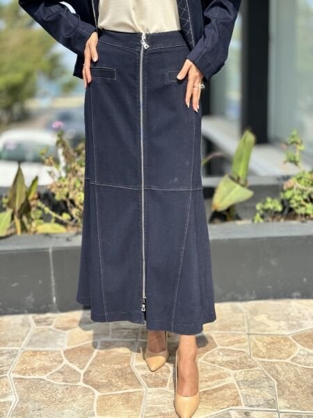 Misswhence Fermuarlı Kot Etek 36901