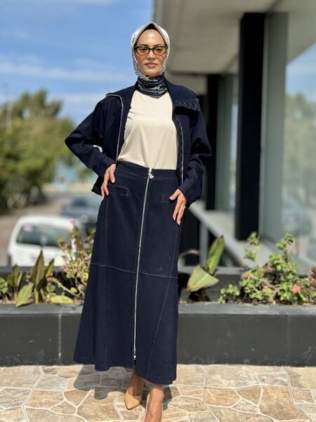 Misswhence Fermuarlı Kot Etek 36901