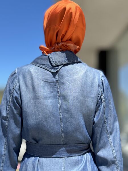 Misswhence Fermuarlı Tencel Kot Pardesü 35518 LACİVERT - 36