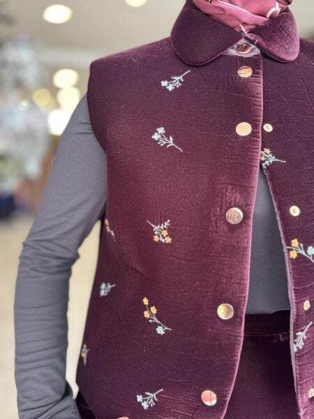 Vuu Kadife Yelek Etek Takım 24FW6V137