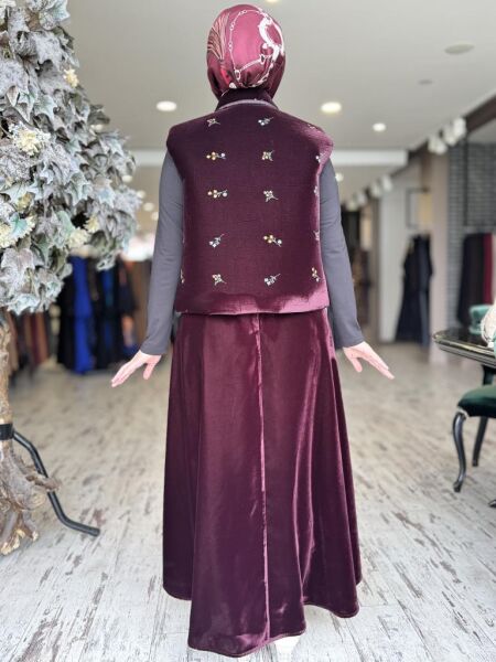 Vuu Kadife Yelek Etek Takım 24FW6V137