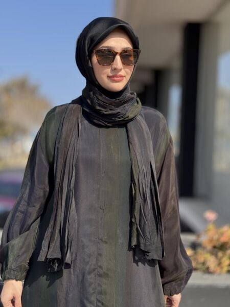 Misswhence Şal Detaylı Kapama Çıtçıtlı Cupra İpek Pardesü 37514