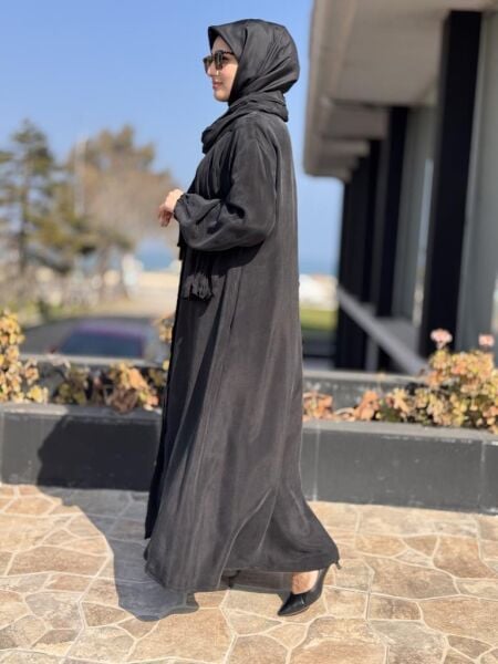 Misswhence Şal Detaylı Kapama Çıtçıtlı Cupra İpek Pardesü 37514