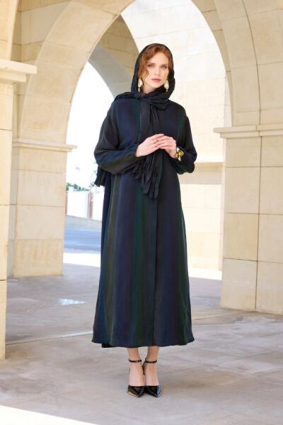 Misswhence Şal Detaylı Kapama Çıtçıtlı Cupra İpek Pardesü 37514