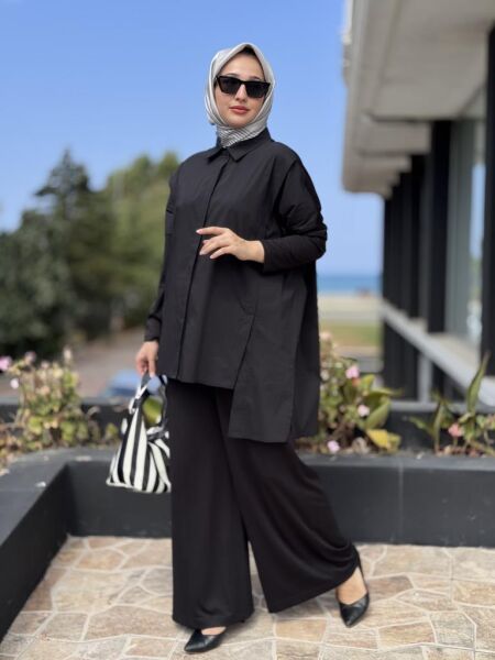 Almarwah Sırt Detaylı Gömlek Pantolon Takım 202866