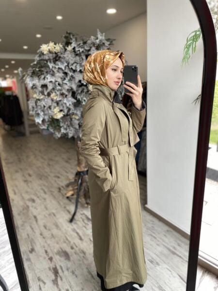 Almarwah Önden Kapama Detaylı Astarlı Kap 404923 HAKİ - 36