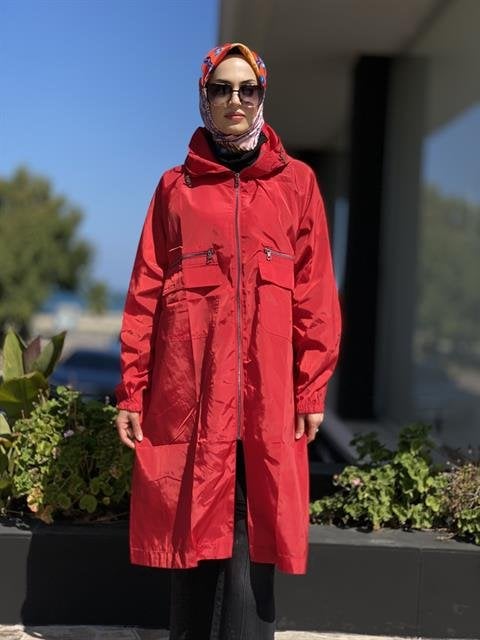 İnvee Fermaurlı Yağmurluk / Kap 6299 KIRMIZI - 1