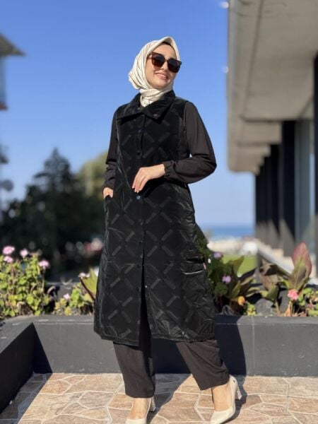 İnvee Triko Detaylı Kapitone Yelek 6916