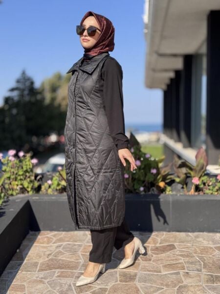 İnvee Triko Detaylı Kapitone Yelek 6916