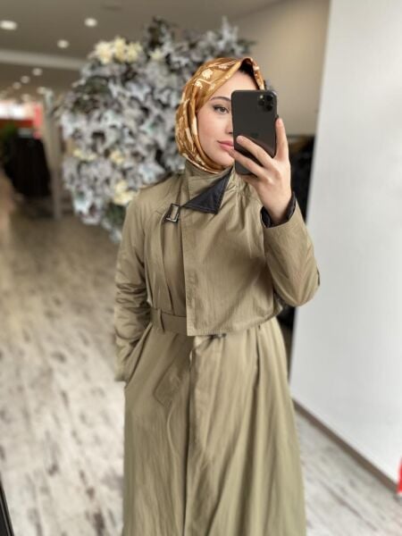 Almarwah Önden Kapama Detaylı Astarlı Kap 404923 HAKİ - 36