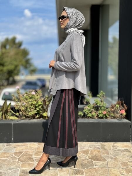 Misswhence Şerit Detaylı Süet Etek 36903