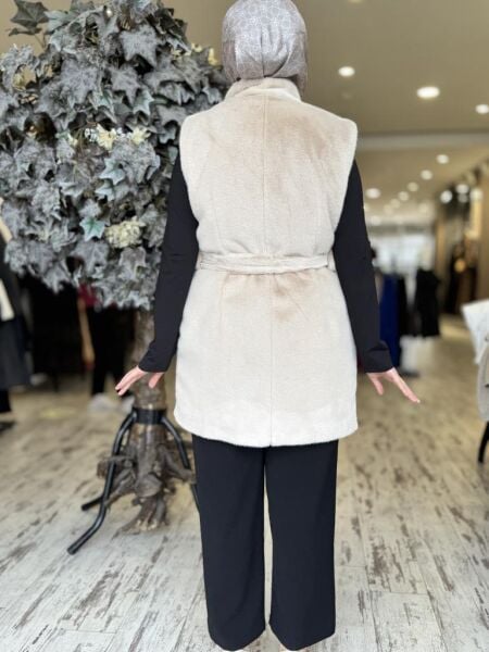 Vuu Vison Kürk Yelek 24FW3V141 VİZON - 36