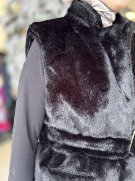 Vuu Vison Kürk Yelek 24FW3V141 SİYAH - 40