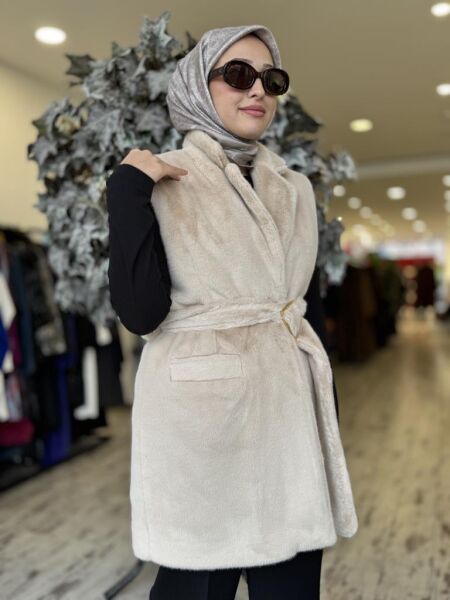 Vuu Vison Kürk Yelek 24FW3V141 VİZON - 38