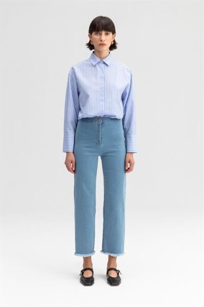 TOUCHE PAÇASI PÜSKÜLLÜ DENIM PANTOLON 23S1X046 Buz Mavisi - 40