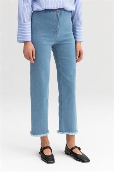 TOUCHE PAÇASI PÜSKÜLLÜ DENIM PANTOLON 23S1X046 Buz Mavisi - 40