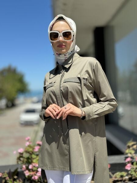 Misswhence Cep Detaylı Poplin Gömlek 35314