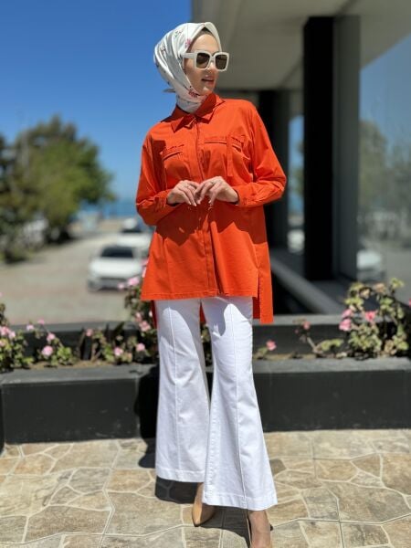 Misswhence Cep Detaylı Poplin Gömlek 35314