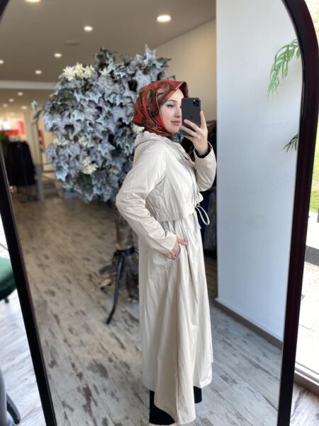 Almarwah Bebe Yaka Belden Büzgülü Paraşüt Kap 404853 BEJ - 42