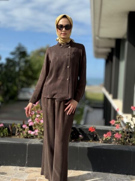 Misswhence Yandan Düğmeli Cupra İpek Ceket / Gömlek 35208