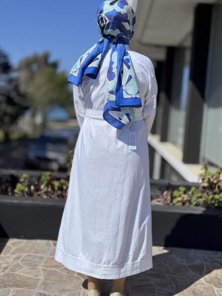 Misswhence Drape Detaylı Fermuarlı Kot Pardesü 37507 BEYAZ - 44