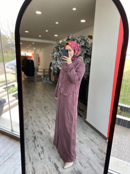 Almarwah Önü Detaylı Fermuarlı Cupra Kap 404940 BORDO - 1