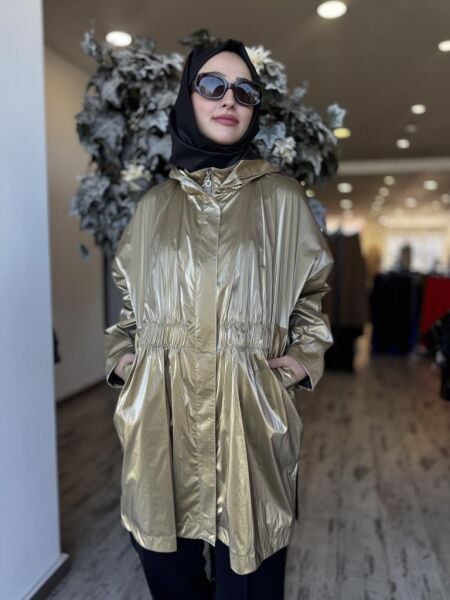 Almarwah Belden Lastikli Kapüşonlu Kap 404906