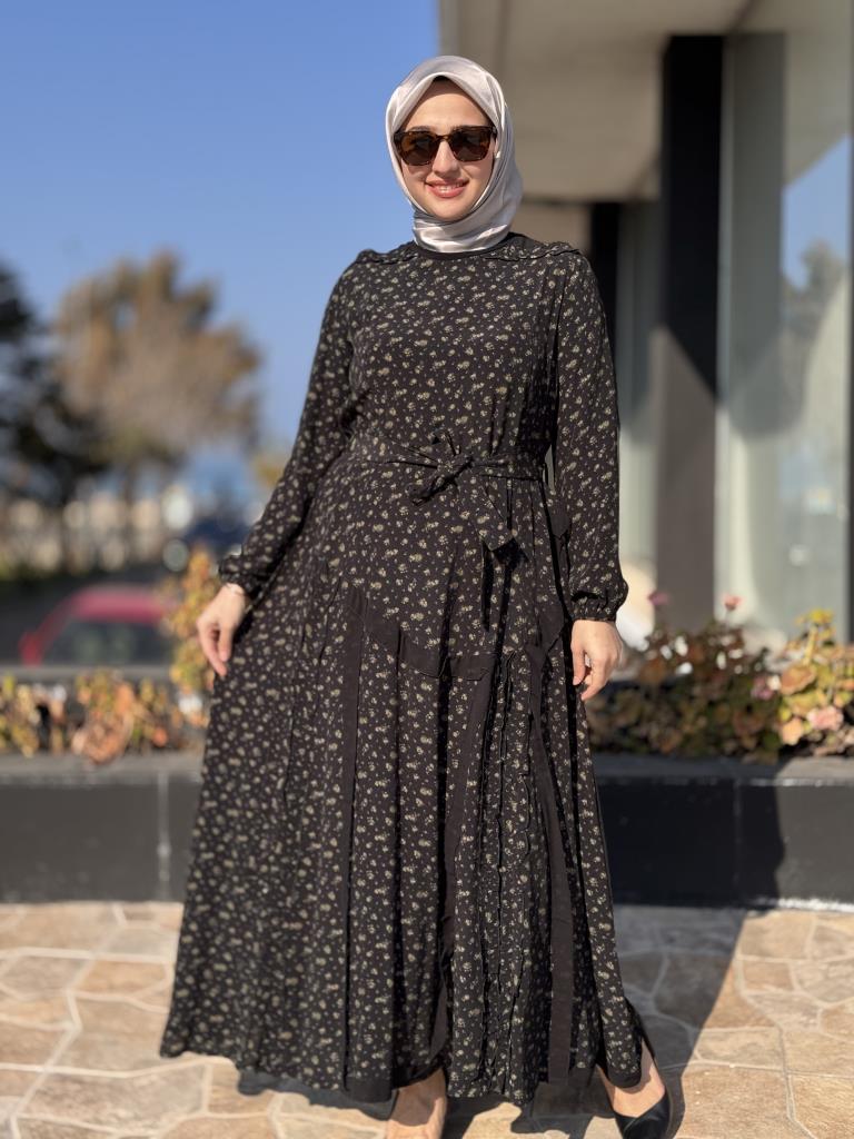 Misswhence Çiçek Desenli Viscon Elbise 37813