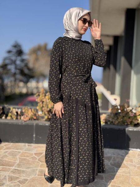 Misswhence Çiçek Desenli Viscon Elbise 37813